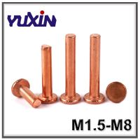 200/2pcs GB109 Copper Solid Rivets Knock Flat Head Rivet Flat Head Copper Rivets Solid Brass Rivet M1.5 M2.0 M2.5 M3 M4 M5 M6 M8