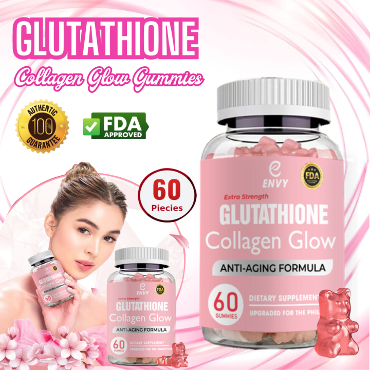 ENVY Glutathione Collagen Gummies Anti-Aging Whitening Skin Glow ...