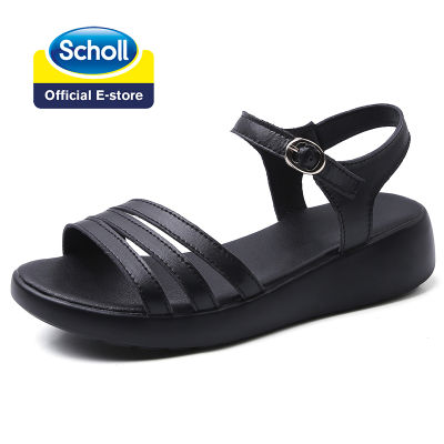 รองเท้าลิ่มฤดูร้อน SCHOLL สำหรับผู้หญิง LS2653รองเท้าแตะแฟชั่นสายรัดผู้หญิงลำลองหัวเข็มขัดเปิดรองเท้าแตะสีทึบรองเท้าส้นสูง