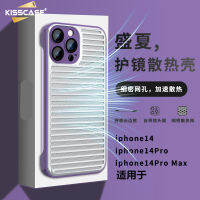 KISSCASE เส้นตารางโลหะเคสระบายความร้อนเคสโทรศัพท์ไร้ขอบสำหรับ Iphone 11 12 13 14 Pro Max เคสกล้องถ่ายรูปในตัวฟิล์มป้องกันเลนส์สำหรับ Iphone 13 Pro Max เคสกันกระแทก PC แบบแข็ง