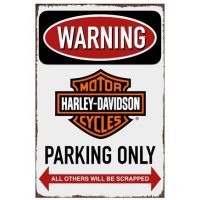 ป้าย Harley Davidsons Parking Only Tin