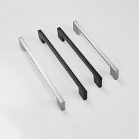 【LZ】☫∋  KK FING 1PC Simple Black Aluminum Kitchen Cabinet Door Handles Drawer Pulls Glass Cabinet Wardrobe Door Pulls Furniture Hardware