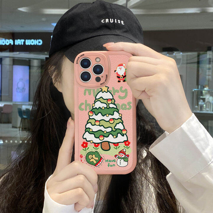 ggk-เคสสำหรับ-oppo-a58-4g-a78-4g-ผิวสัมผัสต้นการ์ตูนคริสต์มาสเคสหลังหนังซิลิโคนเนื้อนิ่มเคสโทรศัพท์ปกหนัง