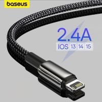 Baseus USB 2.4A สำหรับ14 13 Pro Max XR Xs ชาร์จเร็วสำหรับที่ชาร์จ12 USB กับสายข้อมูลให้แสงสว่าง