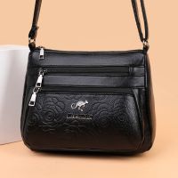 ∏❇✖ Women Mother Bag Middle-aged Elderly Shoulder Messenger Crossbody Bag Purses Handbags Bolsa 3 Zippers