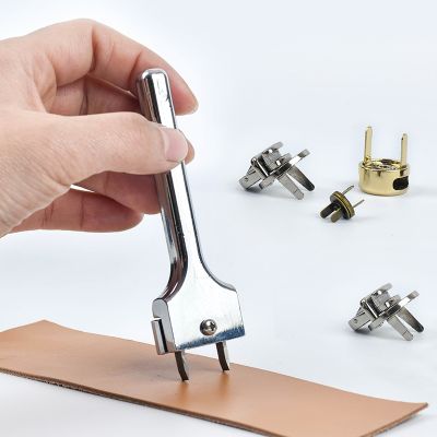 【CC】 leather craft button hole puncher hand tool for buckle maker 4 size adjustable