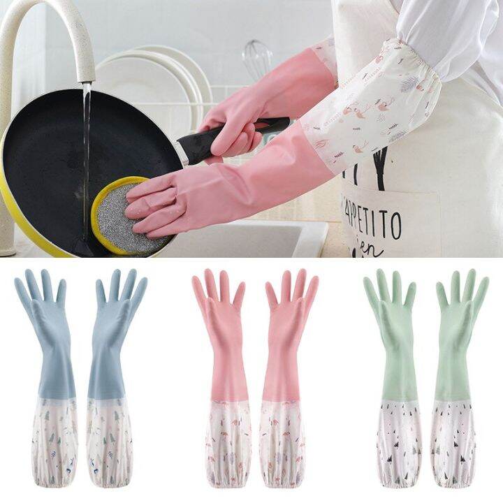 lengthen-latex-gloves-dishwashing-cleaning-gloves-kitchen-waterproof-durable-rubber-clean-tool-interior-plush-silicone-gloves-safety-gloves