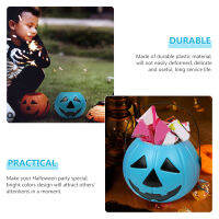 BLENASHOP 2pcs Halloween Pumpkin Bucket Pumpkin Candy ที่ยึดพลาสติกถังฟักทองพร้อมด้ามจับ