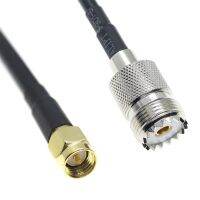 15/30/50/100cm 1M 2M 3M RG58 UHF FEMALE SO239 SO-239 to SMA MALE Coaxial RF Cable Jumper Brass 50Ohm