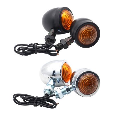 2pcs/lot 12V Motorcycle Turn Signals Lighting Waterproof IP66 LED Work Lamp Amber Lens Retro Motorbike Indicator Blinker Lights