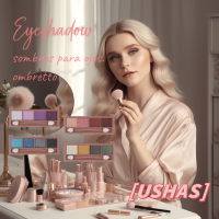 Ushas เครื่องสำอางประกายมุกกันน้ำและติดทนนาน อายแชโดว์แป้นพิมพ์ 4 สีและเครื่องสำอาง