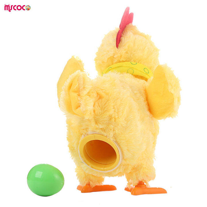 mscoco-ของเล่นตุ๊กตาไก่วางไข่ไก่กำมะหยี่บ้าพร้อมเสียงเครื่องดนตรีของเล่นตุ๊กตาของขวัญสำหรับเด็กวัยหัดเดินวันเกิด