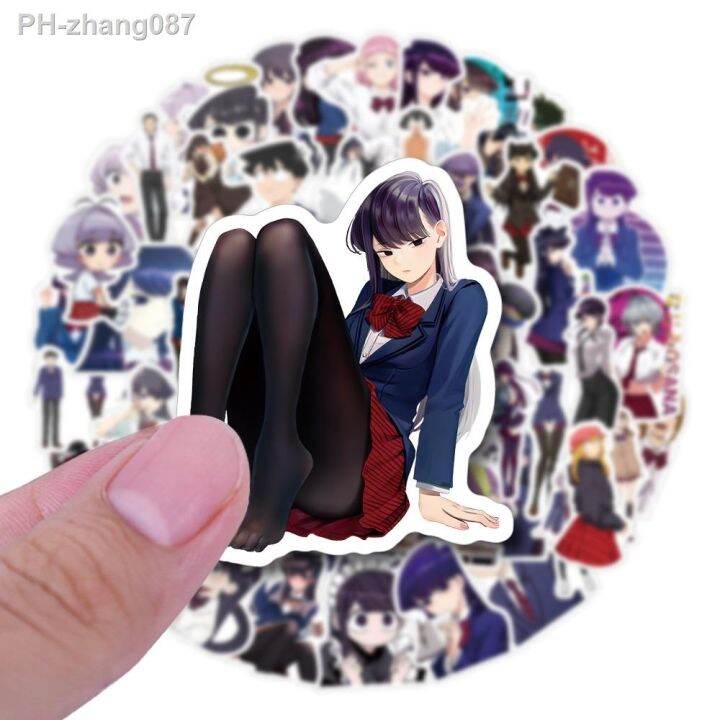 10-30-50pcs-anime-komi-cant-communicate-stickers-graffiti-decals-kids-toy-diy-phone-laptop-lugggage-fridge-kawaii-girl-sticker