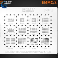 AMAOE EMMC3 BGA Reballing Stencil สำหรับ Android Nand Flash Emcc EMCP UFS Lpdr PCIE 153 162 169 200 221 254 60 70 186 200สุทธิดีบุก