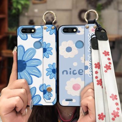 Wristband ring Phone Case For Tecno POP2F/B1F Anti-knock Lanyard Waterproof Durable Back Cover Soft Case Soft Silicone