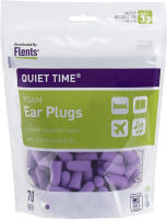 Flents Ear Plugs for Sleeping, Snoring, Loud Noise, Traveling, Concerts, Construction, &amp; Studying, Made in the USA, NRR 33, Purple, 70 Pair 70 Pair Purple NRR33