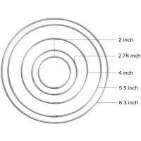 20ชิ้นโลหะฝันจับแหวนห่วงเหล็กหัตถกรรมแหวนเงินสำหรับงานฝีมือ M Acrame และโครงการ DIY อื่นๆใน5ขนาด
