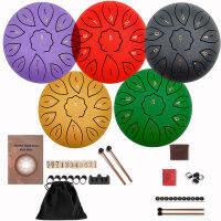 811 Tune Percussion เครื่องดนตรี6นิ้วเหล็กกลองลิ้นสำหรับ Beginner Tune Drum Pad Sticks กระเป๋าถือ Percussion