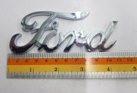 Logo Ford งานพลาสติก พร้อมกาวติด 10.5*4 cm สีเงิน