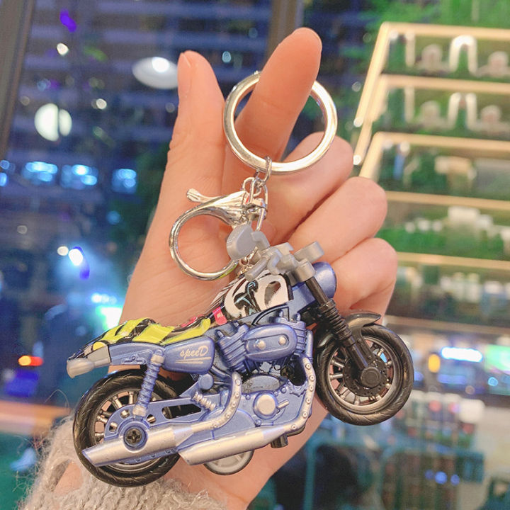 พวงกุญแจโลหะมอเตอร์ไซค์คันเล็กพวงกุญแจจี้รูปรถจักรยานยนต์พวงกุญแจรถของขวัญเฉพาะบุคคล-zongsheng