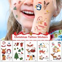 【YF】 5pcs Cartoon Christmas Temporary Tattoo Stickers Ghost Santa Claus Children For Kid Winter Elements Waterproof