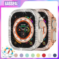 BassPal Double Bling Diamond Case Protector สำหรับ Apple Watch Case Ultra 49Mm Slim Lady Sport Crystal PC กรอบสำหรับ I Watch Series 49Mm Ultra