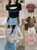 พร้อมส่ง เสื้อไหมพรมแขนสั้น คอกลม ดีเทลเว้าหน้าอกเล็กๆ 79002*