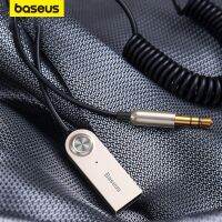 Baseus อุปกรณ์ทรานิเตอร์บลูทูธไร้สาย5.0ตัวรับสัญญาณบลูทูธรถยนต์ระบบเสียงตัวแปลงบลูทูธ3.5มม. สำหรับชุดหูฟังลำโพง