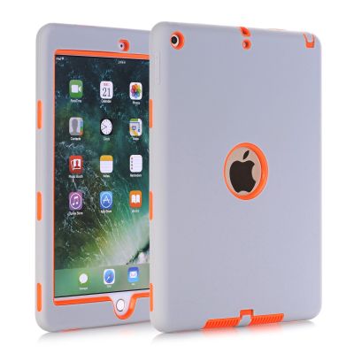 【DT】 hot  Cases For  iPad 9.7" 2017 2018(A1822/A1893) High-Impact Shockproof 3 Layers Soft Rubber Silicone+Hard PC Protective Cover Shell