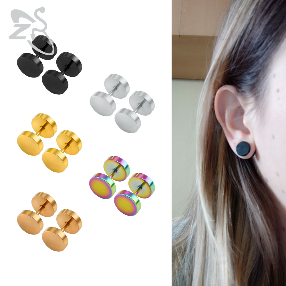12 Pairs Earrings for Men Black Stainless Steel Stud Mens Earrings Ear Plugs Jewelry Piercings Earrings Ear Studs for Men Women 