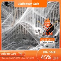 Halloween Decorations Artificial Spider Web White Stretch Cobwebs Halloween Home Haunted House Bar Horror Props Decorations