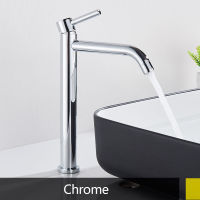 Chrome Black White Brusehd Gold Tall Bathroom Faucet Hot Cold Mixer Crane Tap Wash Bahtroom Tap Bath Vessel Mixers