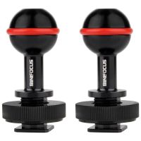 2X Diving Cold Shoe 1 Inch Ball Mount Head Base Adapter Connector