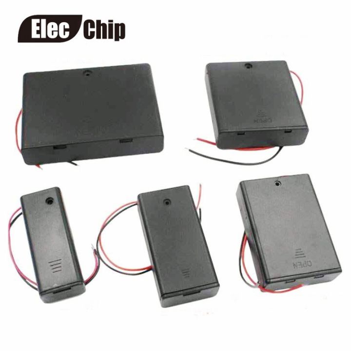 5pcs-black-plastic-aa-aaa-18650-battery-storage-box-case-2-3-4-slot-way-diy-3a-batteries-clip-holder-container-with-wire-lead