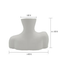 Mordern Body Shape Creative White Flower Vase Simple Dry Flower Insert Artist Residence Decorative Ornaments Modern Home Decor