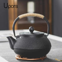 UPORS Japanese Iron Tea Pot with Stainless Steel Infuser Cast Iron Teapot Tea Kettle for Boiling Water Oolong Tea 00ML