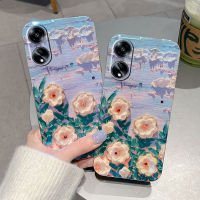 เคสโทรศัพท์OPPO A18 A38 A58 2023 ใหม่ 3DดอกเคมีเลียรูปแบบBlu-Ray Rhinestoneออกแบบยางนุ่มกรณีเคส OPPO A18เคสโทรศัพท์แฟชั่นปลอกหุ้ม