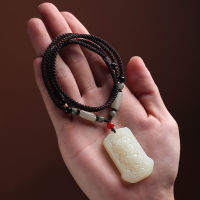 Natural white jade pixiu pendant sweater chain jade pendant real jade pendant jade pendant men and women necklace lovers 3LT2 3LT2