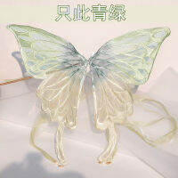 Gifts Spot Butterfly Hair Jewelry Hanfu Da Shi Moth Dual -Layer Hairpin Ancient Wind Net Gauze Is Only This Blue And