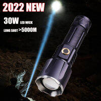 5000 Meters Most Powerful LED Flashlight Zoom USB Rechargeable XHP199.9 Torch light Tactical Camp Type-c 0LM Flash Light