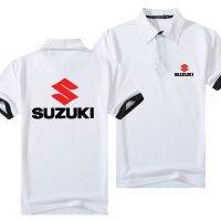 SUZUKI Motorcycle Logo Short-Sleeved Spring Autumn T-Shirt Lapel Polo Shirt Mens Casual Top Summer Comfortable Car