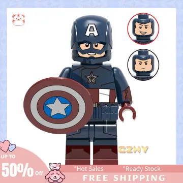 LEGO Marvel Captain America Construction Figure 76258 Buildable Marvel  Action Figure, Posable Marvel Collectible with Attachable Shield for Play  and