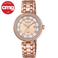 Casio Sheen นาฬิกาข้อมือผู้หญิง SWAROVSKI พิงค์โกลด์ สายสแตนเลส รุ่น SHE-4034PG-4A