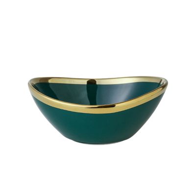 Nordic Light Luxury Ceramic Creative Salad Bowl Home Fruit Plate Snack Plate Dried Fruit Fruit Ingot Bowl