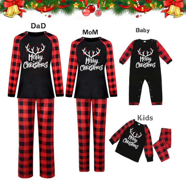family-christmas-pajamas-clothing-2021-dad-mother-kids-baby-new-year-print-sleepwear-xmas-family-clothing-sets-family-look-cloth