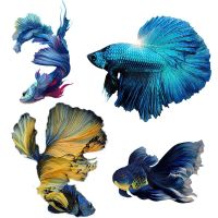 QCF52 Colorful Fighting Fish Lovely Little Goldfish Wall Sticker Art For Home Decoration Wall Stickers Decals