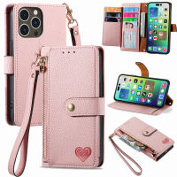 สำหรับ Xiaomi เคสมือถือ8 Lite 9T 9T 9 Pro 9 SE 9 Pro 9 Pro 10 10 10 Pro 10 Lite 10T 10T Lite 10T 10T 10T 10S Pro 10S ฝาพับหนังเคสโทรศัพท์ที่ใส่บัตรกระเป๋าเงินพร้อมรักรูปร่างหัวใจซิปสายคาดที่คล้อง