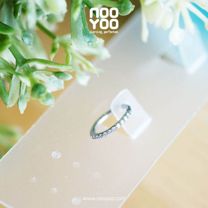 nooyoo-ต่างหูสำหรับผิวแพ้ง่าย-crystal-hinged-ring