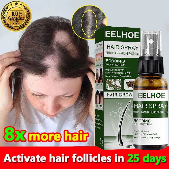 Eelhoe 7days Ginger Hair Regrowth Spray Moisturizing Scalp Massage Hair 