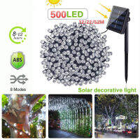 52M Lampu Tali Solar 500 Led Lampu Luar Kalis Air Hiasan Lampu Tali Lampu Led 8 Mod String Fairy Solar Powered lampu untuk Patio Taman Perkahwinan Rum